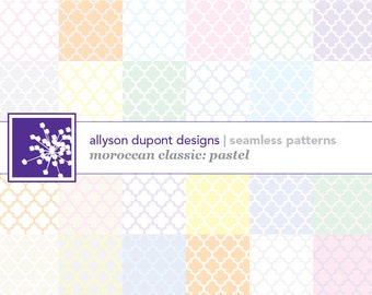 Moroccan Classic Digital Pattern Pack (Illustrator CS3) - Pastels