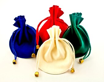 Double Face Suede Drawstring Jewelry Pouches - 4.0" x 3.25"