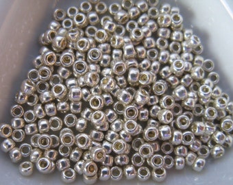 Toho 11/0 size 11 round Permanent Finish Galvanized Silver Seed Beads (color P470/TP558) approx. 28 Grams