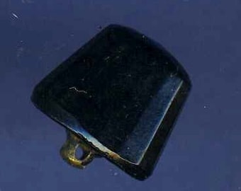 Antique Black Glass Button Odd Shape, Sm.