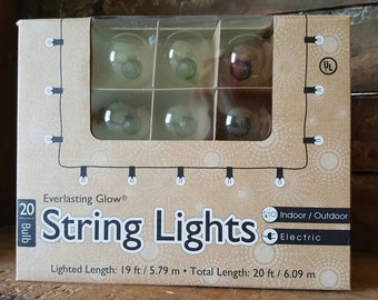 Patio String lights indoor/outdoor decor Twenty bulb electric Everlasting Glow craft wedding supply
