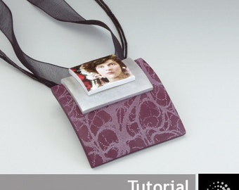Polymer Clay PDF Tutorial "Brooch/Pendant with Transfers"