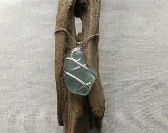 Wire wrapped seaglass necklace