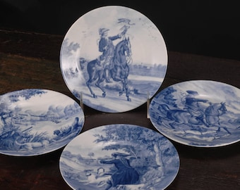 Limoges, Romance, Canape / Appetizer Plates, Hunting Scenes