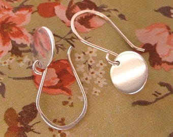 Simple Sterling Silver Circle Disc Earrings