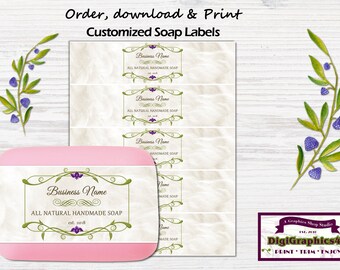 All Natural Handmade Soap Labels, Soap Wrappers Customized for your Business