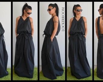 Maxi Dress, Long Dress, Black Dress, Open Back Dress, Plus Size Dress, Kaftan Dress, Black Maxi dress, Long Black Dress