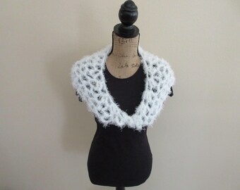 White Crocheted Lace Shawlette