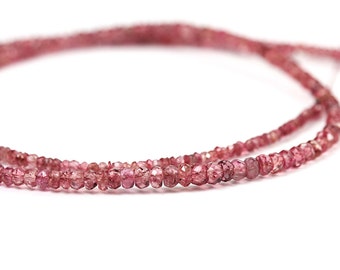 Red Spinel Faceted Rondelle Beads 12 Red Pink Semi Precious Gemstone
