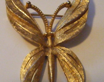 Vintage Gold BSK Butterfly Pin or Brooch