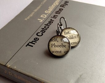 The Catcher in the Rye Earrings, Bookworm Gift, Book Lover, Classic Novel Jewellery, Graduation, Literature Jewellery, JD Salinger