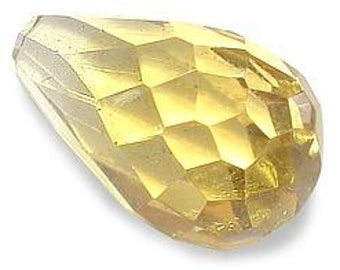 two 10mm x 6mm citrine briolette gemstone gem stone