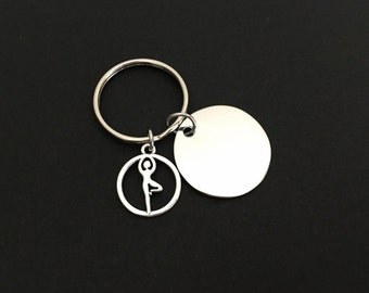 Yoga Key Chain. Personalized Meditation Gift. Yoga Post Key Chain. Yoga Teacher Key Chain. Gift for Yoga Instructor. Fitness Key Chain.