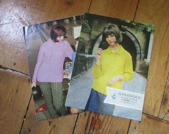 1960s Greenock knitting patterns for a ribbed sweater, and jacket