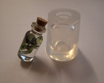 Transparent silicone Bottle mould for resin jewellery H 35 x 16 mm