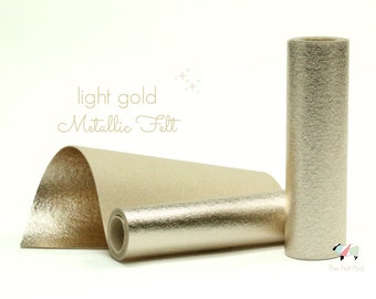 Metallic Felt - BRUSHED LIGHT GOLD Metallic Felt - Wool Felt - Metallic Wool Felt