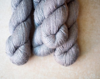 SALE - Alpaca+Silk+Linen sock yarn - hand dyed - Basalt