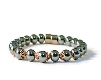 Black High Power Magnetic Hematite Bracelet for Pain