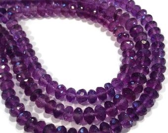 Amethyst micro-faceted rondelles. Select a size: 6mm, 8.5-9mm.