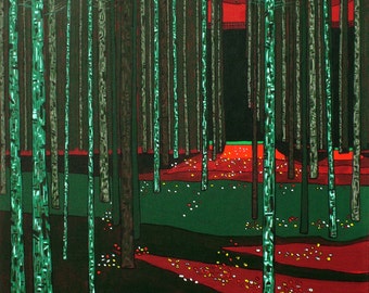 Pine Forest Starry Night (Print)