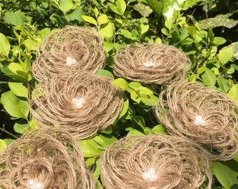 6pcs Natural Burlap Flowers Rustic Wedding Decor