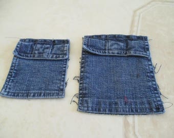 one pocket denim with reverse 9.50 cm by 11cm