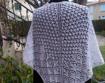 Kit - shawl "mica" cotton and Lurex knit
