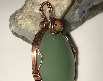 A0006 Jade Gemstone in Hand Crafted Cage