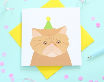 Birthday Persian Cat card