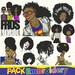 beautiful afro girls 10 embroidery designs sewing brother emb hus jef pes dst with resizer-converter software included