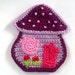 Crochet Mushroom house Applique Handmade for scrapbooking/ flat back/ trim/ embellish