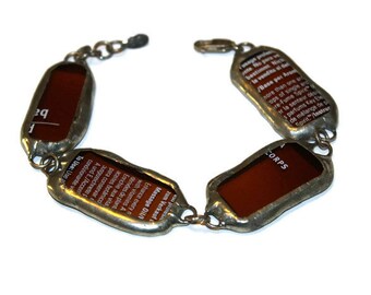 Vintage Recycled Glass Bracelet 8.75 inches