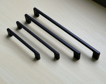 Modern Black Cabinet Pull. Black Cabinet Hardware. Contemporary Drawer Handle. Drawer Pull. Cabinet Hardware. Kitchen Cabinet Pull - 713/