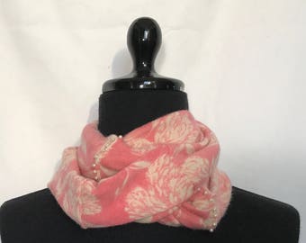 Infinity Cashmere Wool Scarf made from an upcycled peaches and cream sweater