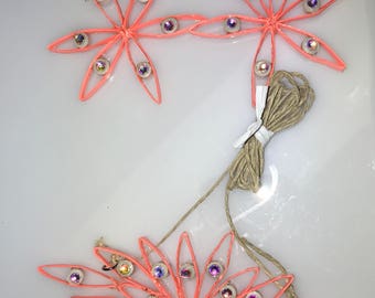 Coral and Crystal jewelry set