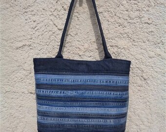 Handbag upcycled denim shoulder bag
