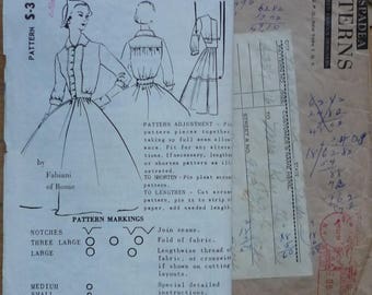 vintage Sewing Pattern. Spadea patterns. Dress pattern. Size 16. Bust 38" designed by Fabiani of Rome