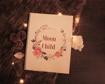 Moon Child Pearly Dot Grid Notebook