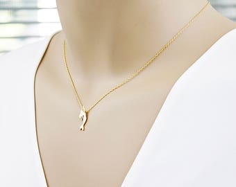 Dainty Mermaid Necklace . Dainty and Delicate Necklace Tiny Charm Necklace Birthday Gift