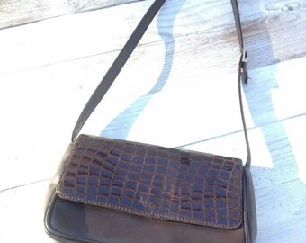 Frühjahrsausverkauf !! Handtasche crossbody bag vintage Umhängetasche art and crafts retro french-style brown