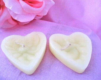 Floating Heart Candles Set Of 2, Heart Candles, Floating Candles, Candle Set
