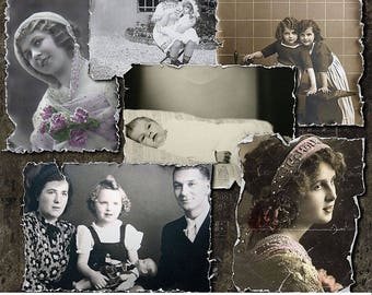 Torn Digital Photo Frames, Ripped Photos, Torn And Worn Frame Template, Creased Frames, Digital Frame, Old Photo Frames, Digital Scrapbook,