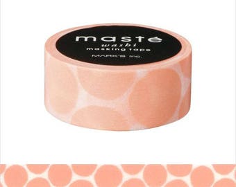 Japanese gift wrapping tape, 7M Maste washi tape, Orange dots masking tape, Craft gift wrap, Planner deco tape