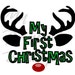 Christmas Iron on My First Christmas, Stag, for transfer, Instant Download