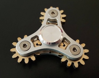 Precision Machined ALL METAL 4 Geared Fidget Hand Spinner Desk Toy