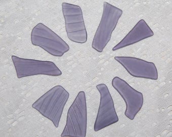 Purple Faux Sea Glass recycled glass (10 pieces)