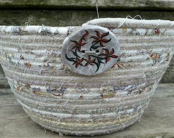 Beautifully Neutral Fabric Coiled Basket