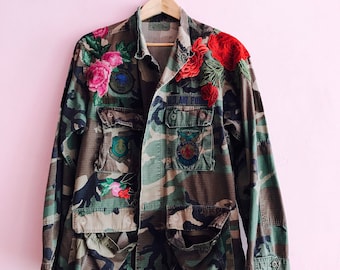 Vintage Camouflage Army Jacket