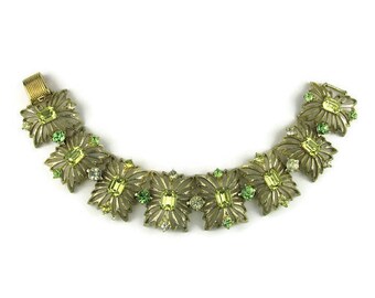 Vintage Coro Rhinestone Link Bracelet