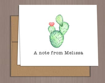 Cactus Note Card, Cactus Thank You Notes, Folded Note Cards, Cactus Thank You Notes, Wedding Thank You, Personalized Stationery, Cactus